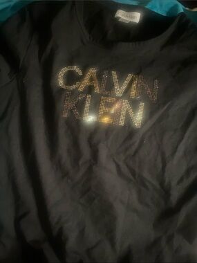 Calvin Klein Black Dress with Gold Logo Studs 💛🤎